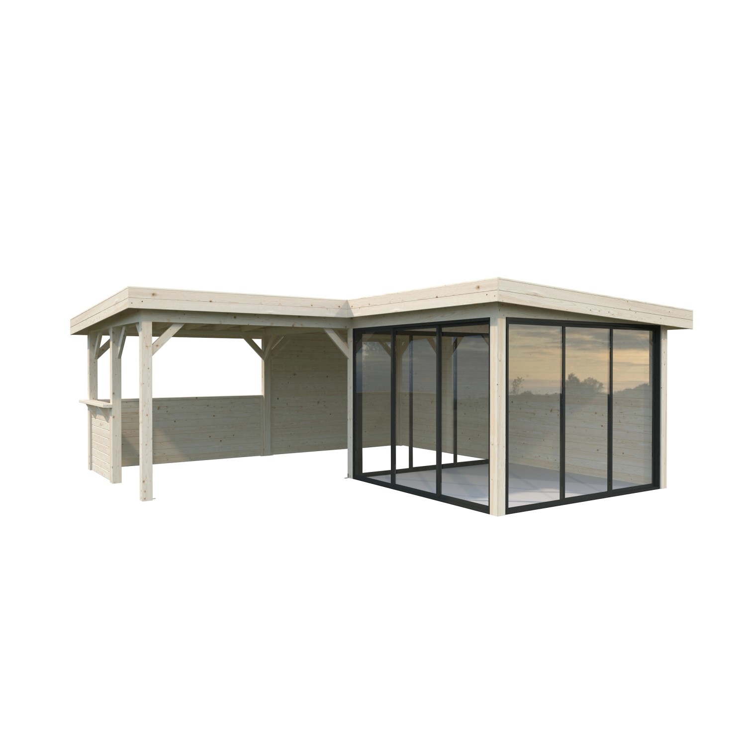 Palmako Pavillon Lenna Set 410 Slide Naturbelassen 588 cm x 588 cm FSC® günstig online kaufen