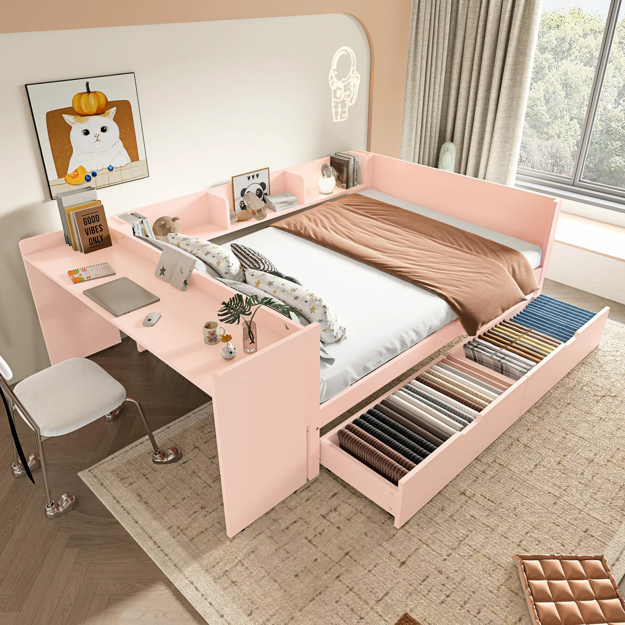 STILVORA Kinderbett 140×200 mit schreibtisch und günstig online kaufen