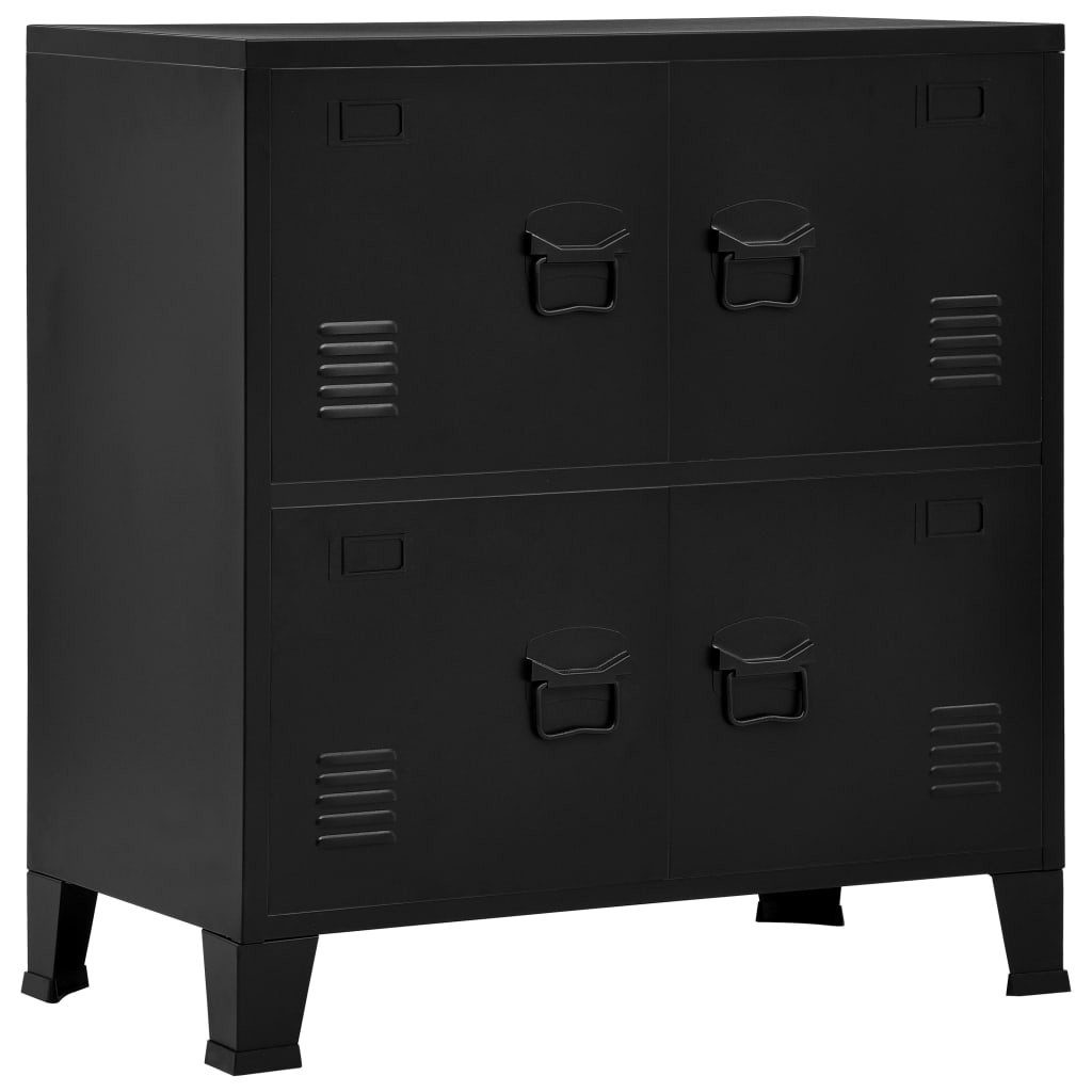 vidaXL Aufbewahrungsbox Lagerschrank Industrial Schwarz 75x40x80 günstig online kaufen