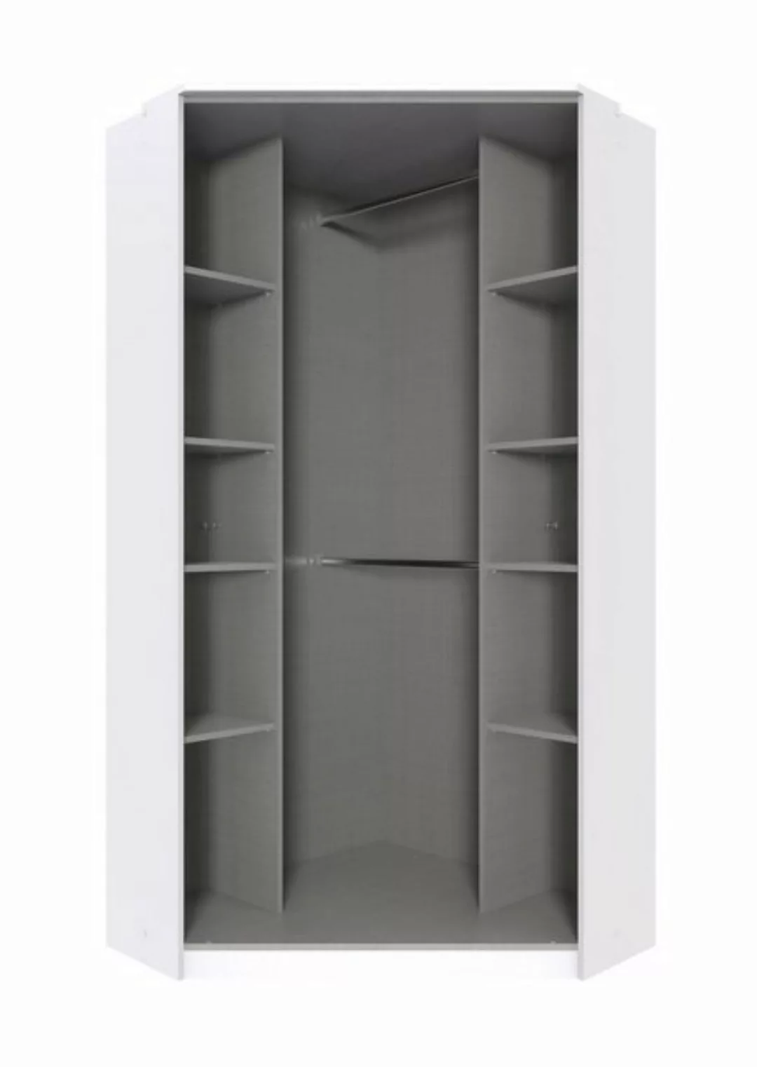 freiraum Eckkleiderschrank Clack in HOCHGLANZ LACK WEISS - 95x198x95cm (BxH günstig online kaufen