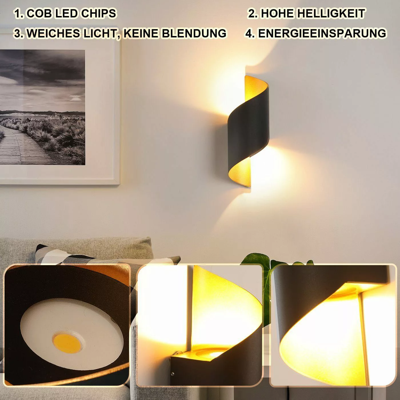 OULENBIYAR Wandleuchte 10W LED Wandleuchte, Moderne günstig online kaufen
