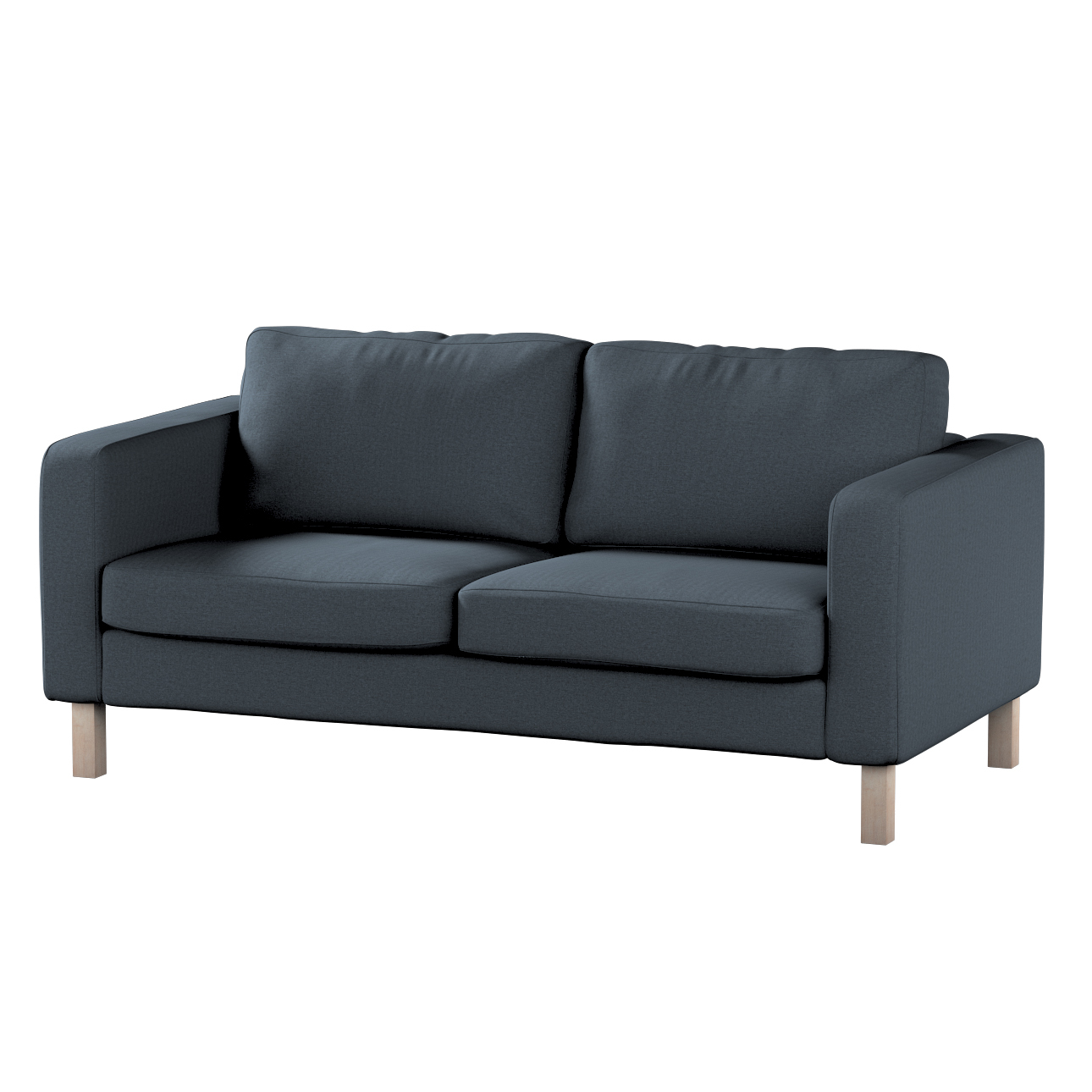 Bezug für Karlstad 2-Sitzer Sofa nicht ausklappbar, Dunkelblau, Sofahusse, günstig online kaufen