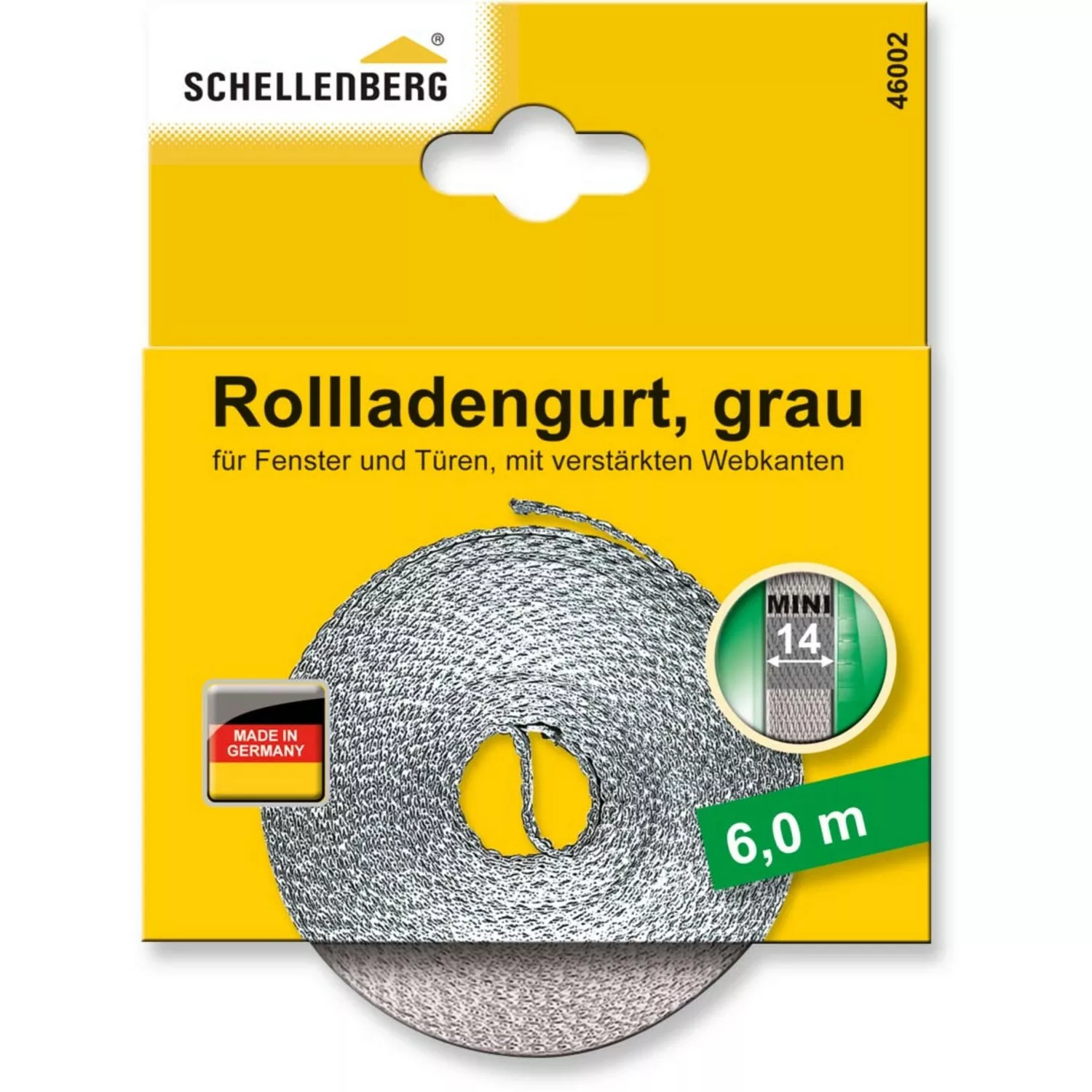 Schellenberg Rollladengurt Mini 14 mm 6 m Grau günstig online kaufen