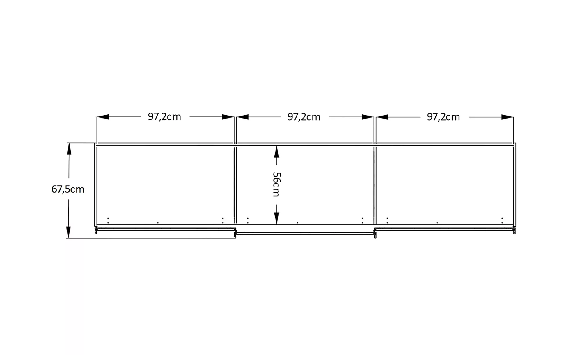 Schwebetürenschrank  Ensenso Glas ¦ weiß ¦ Maße (cm): B: 298 H: 222 T: 68 S günstig online kaufen