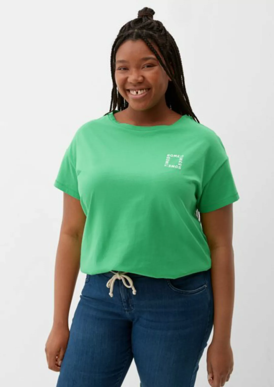 TRIANGLE Kurzarmshirt T-Shirt mit gummiertem Print günstig online kaufen