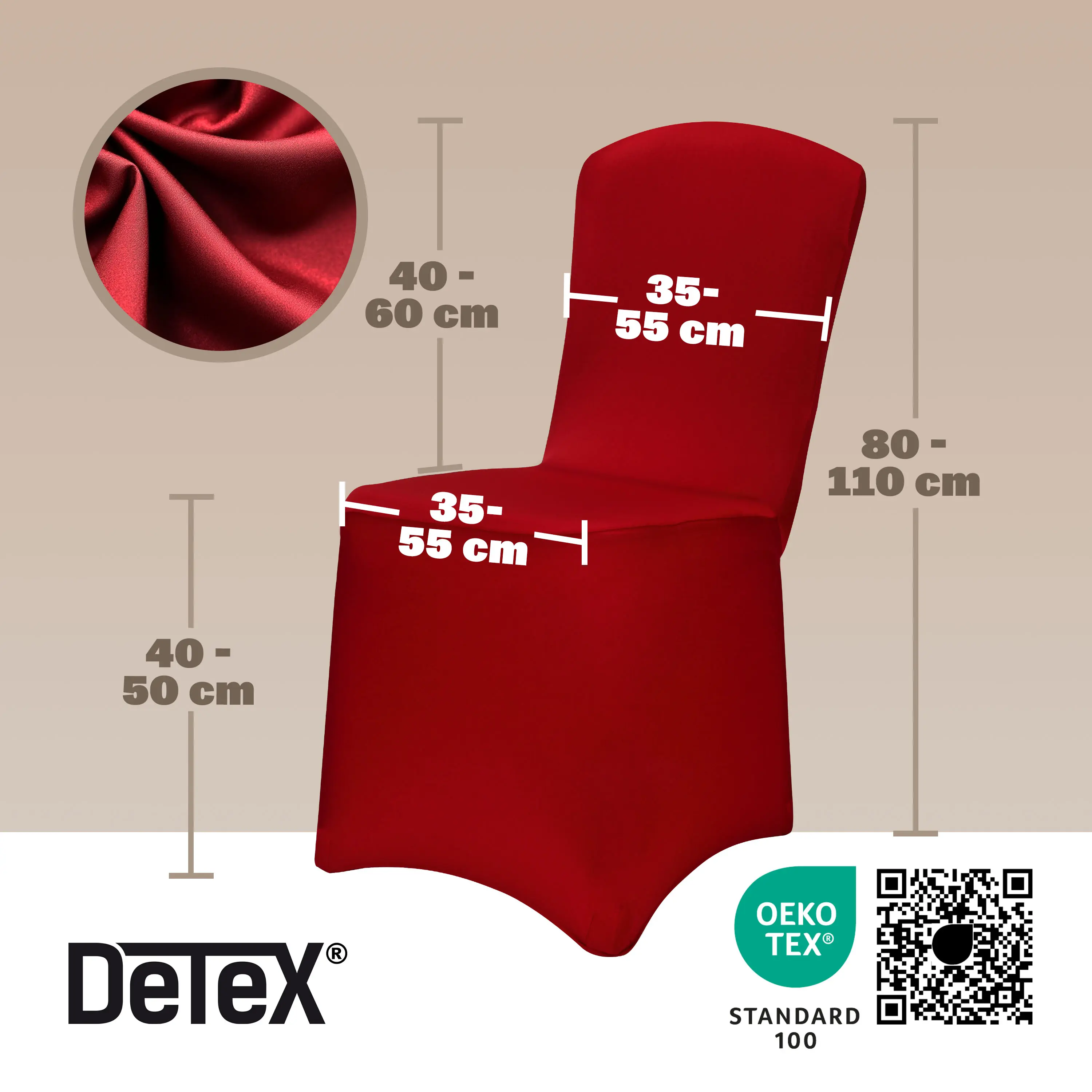 Stuhlhusse 4er-Set Bordeaux OEKO-TEX® günstig online kaufen