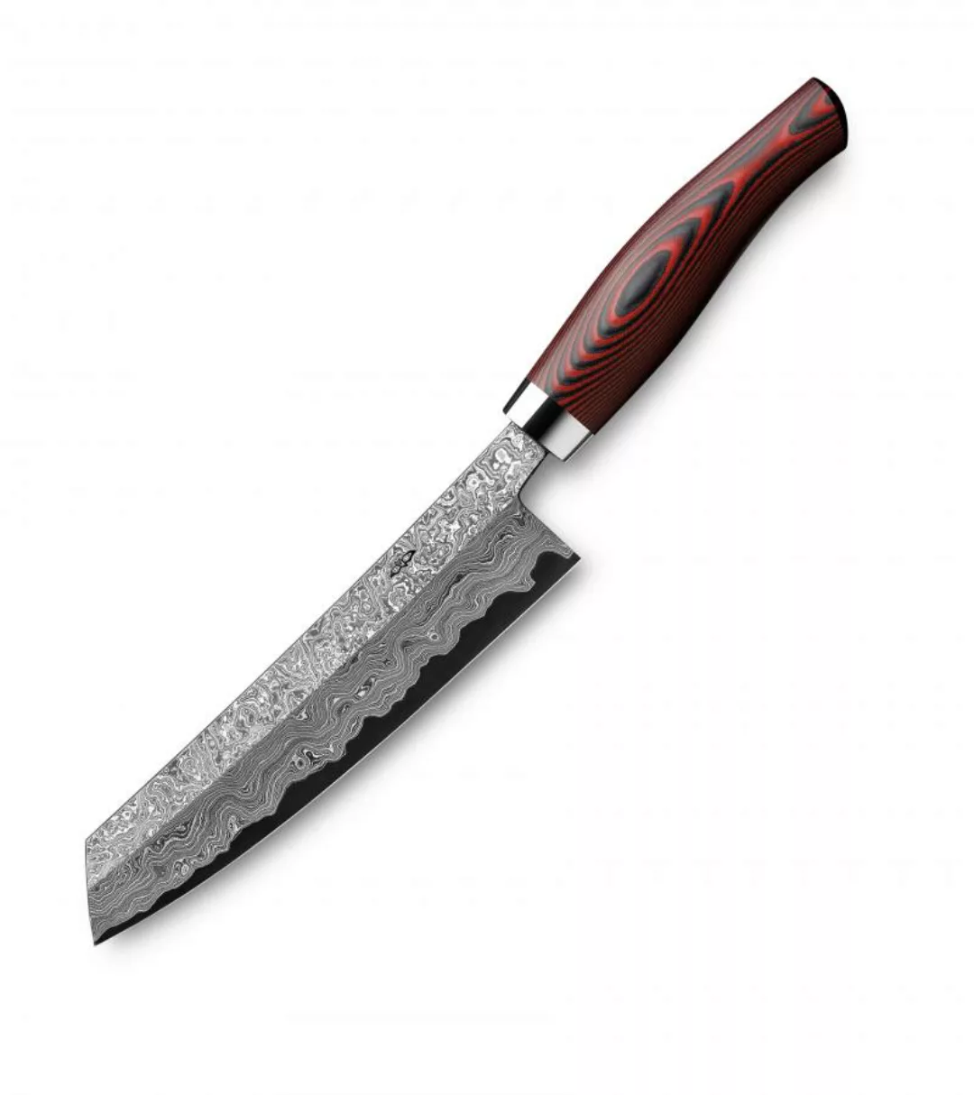 Nesmuk Exklusiv C150 Damast Kochmesser 18 cm - Griff Micarta rot günstig online kaufen