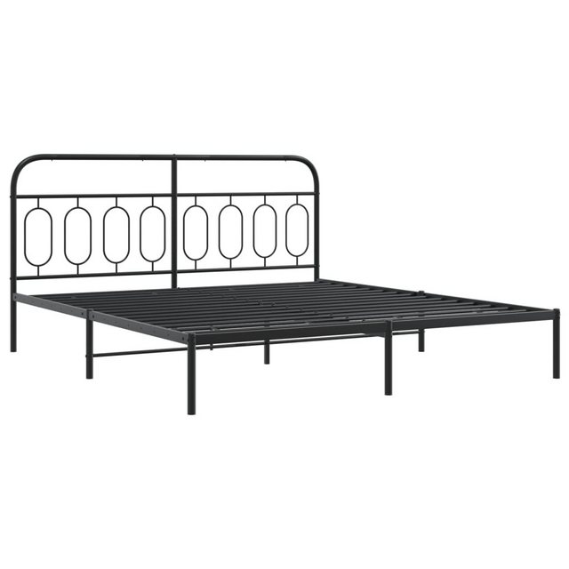 vidaXL Bett Bettgestell mit Kopfteil Metall Schwarz 180x200 cm günstig online kaufen