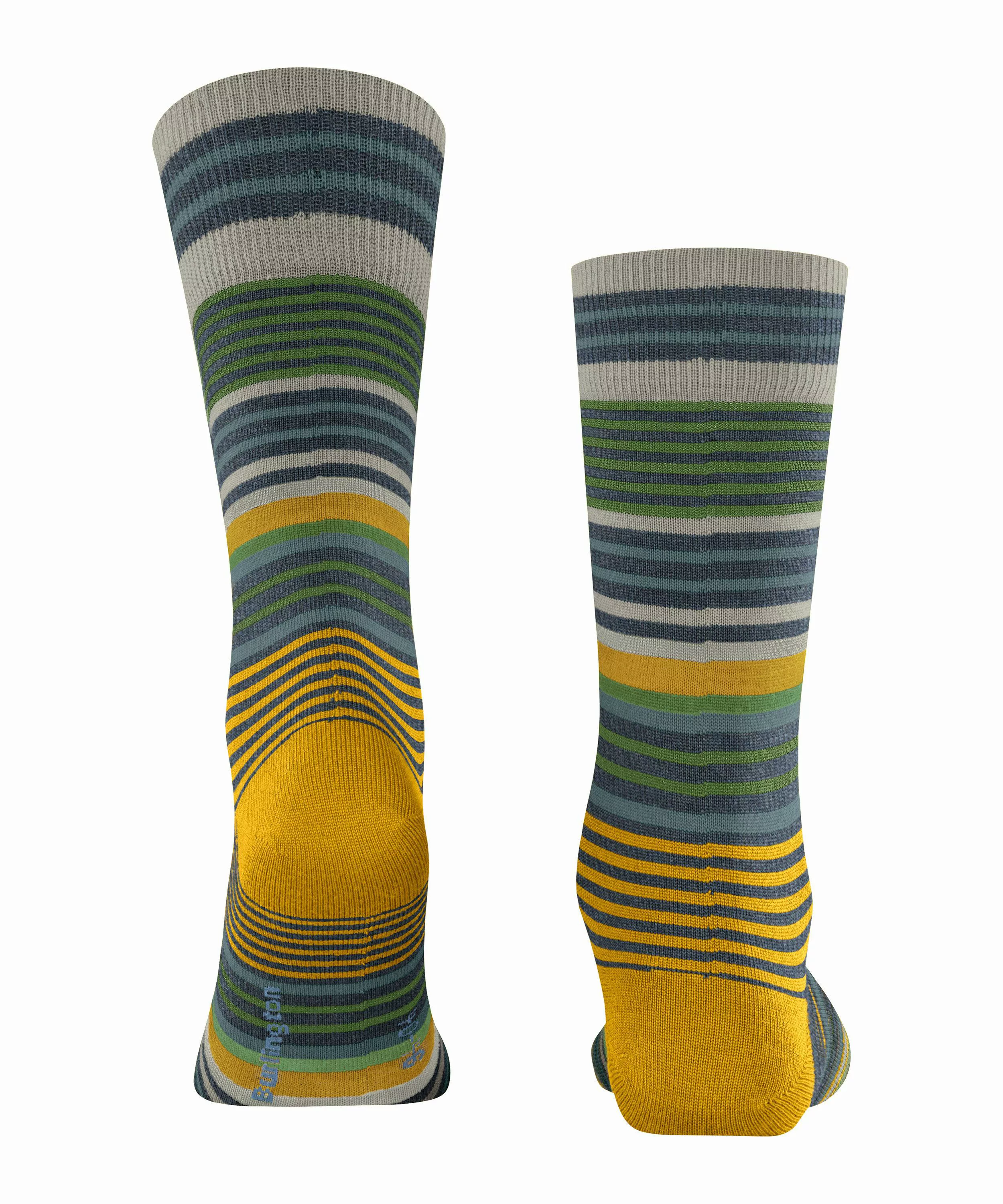 Burlington Stripe Herren Socken, 40-46, Mehrfarbig, Streifen, Schurwolle, 2 günstig online kaufen