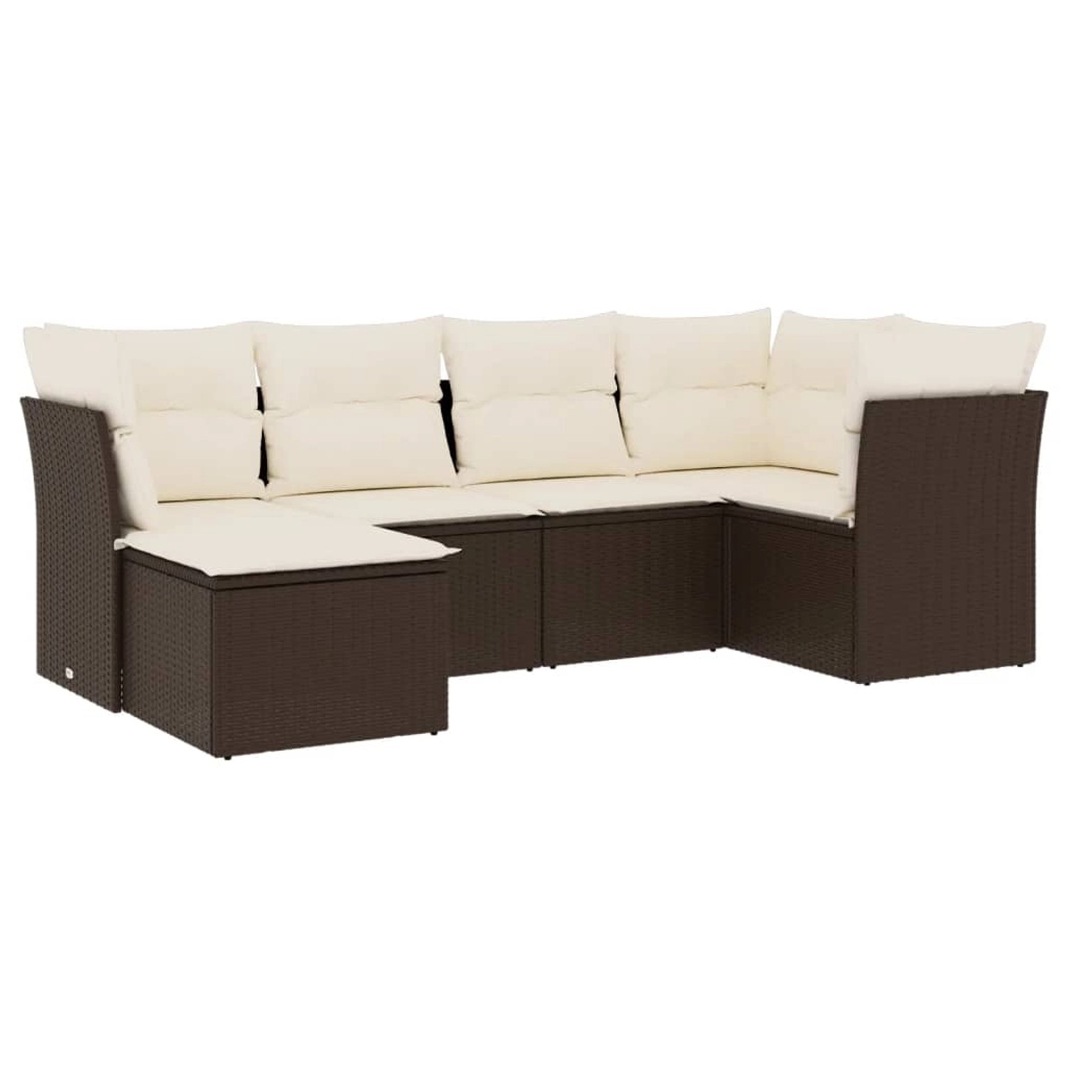 vidaXL 6-Tlg Garten-Sofagarnitur mit Kissen Braun Poly Rattan 3249792 günstig online kaufen