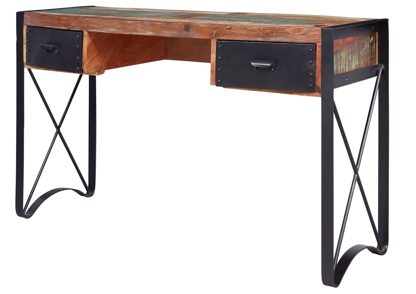 Massivmoebel24 Schreibtisch INDUSTRIAL (Schreibtisch Altholz 135x50x80 günstig online kaufen