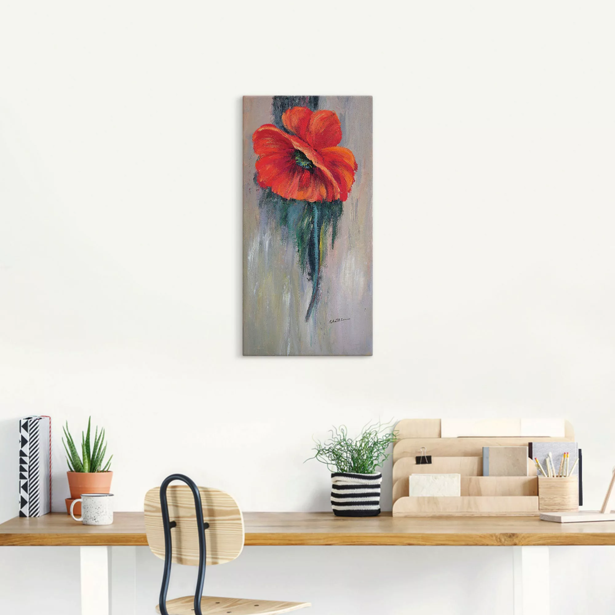 Artland Leinwandbild »Roter Mohn III«, Blumen, (1 St.), auf Keilrahmen gesp günstig online kaufen