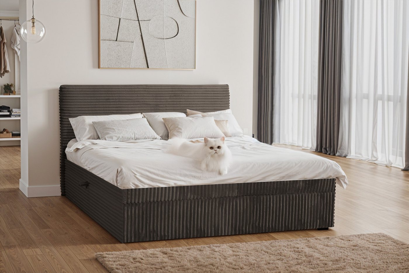 Kaiser Möbel Boxspringbett mit bettkasten und topper TRENTO, ohne Bein stof günstig online kaufen