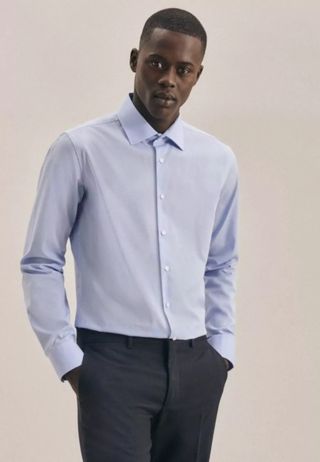 seidensticker Businesshemd "Slim", Slim Langarm Kentkragen Uni günstig online kaufen