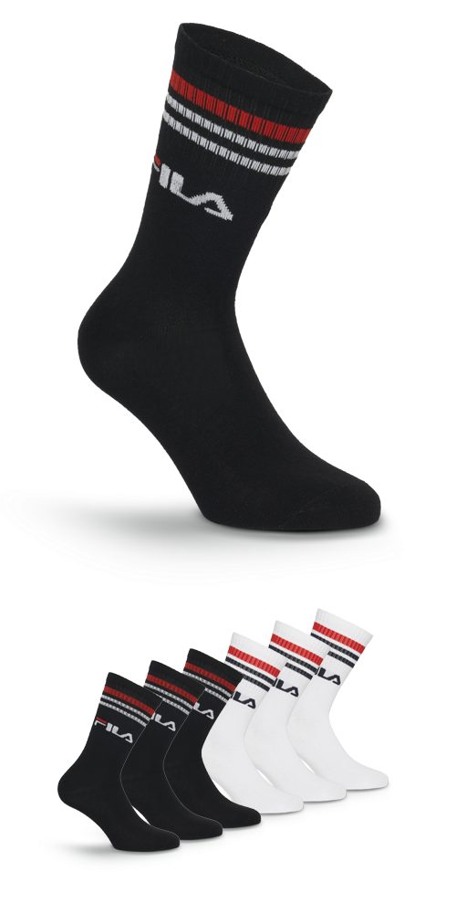 Fila Sportsocken "UNISEX LIFESTYLE PLAIN SOCKS", (6 Paar), mit Logo-Schrift günstig online kaufen