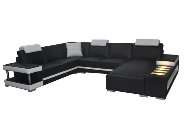 Xlmoebel Ecksofa Hochwertiges Ledersofa mit USB-Anschlüssen für das Wohnzim günstig online kaufen