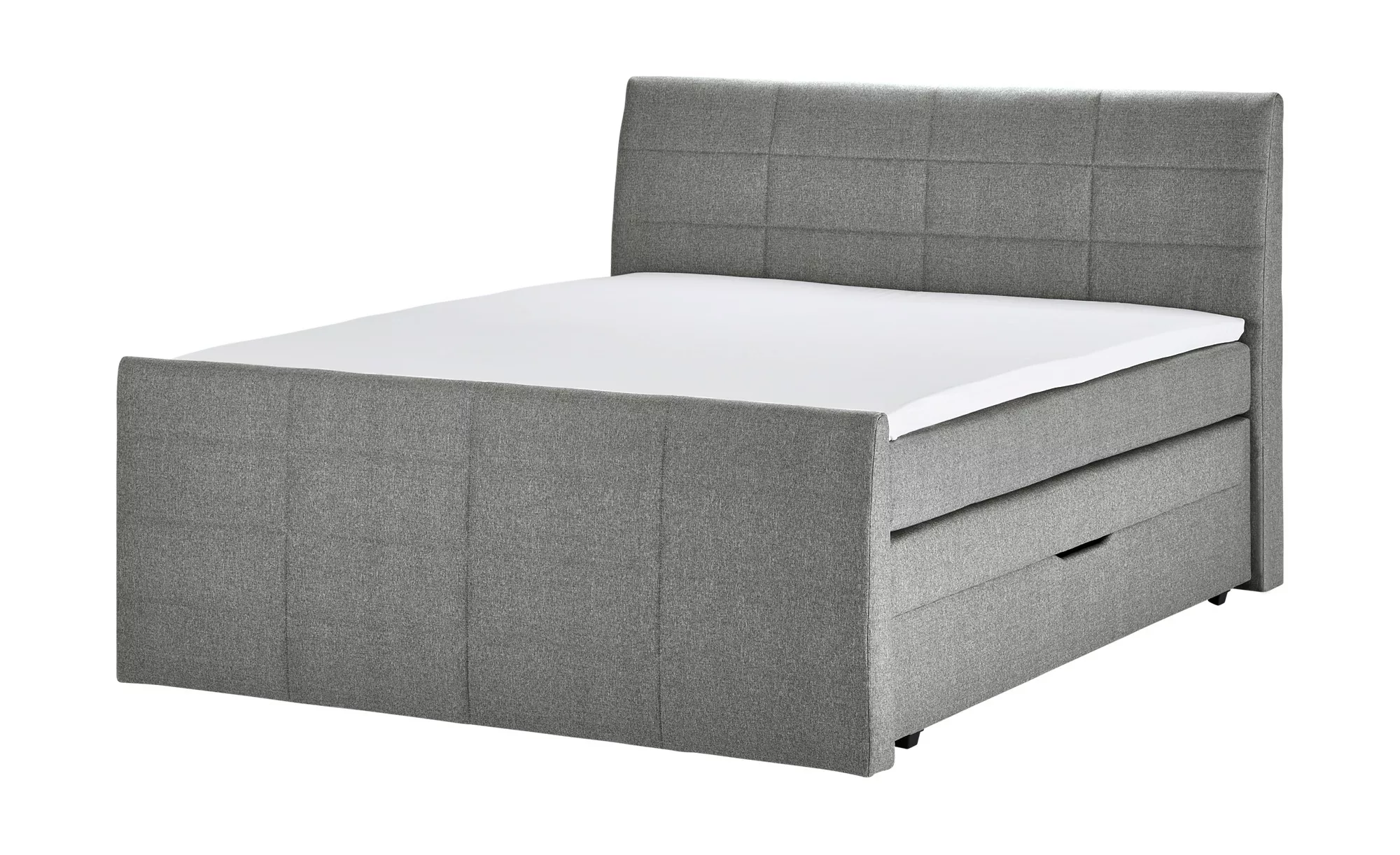 Boxspringbett mit Bettkasten und Topper Baron ¦ grau ¦ Maße (cm): B: 188 H: günstig online kaufen