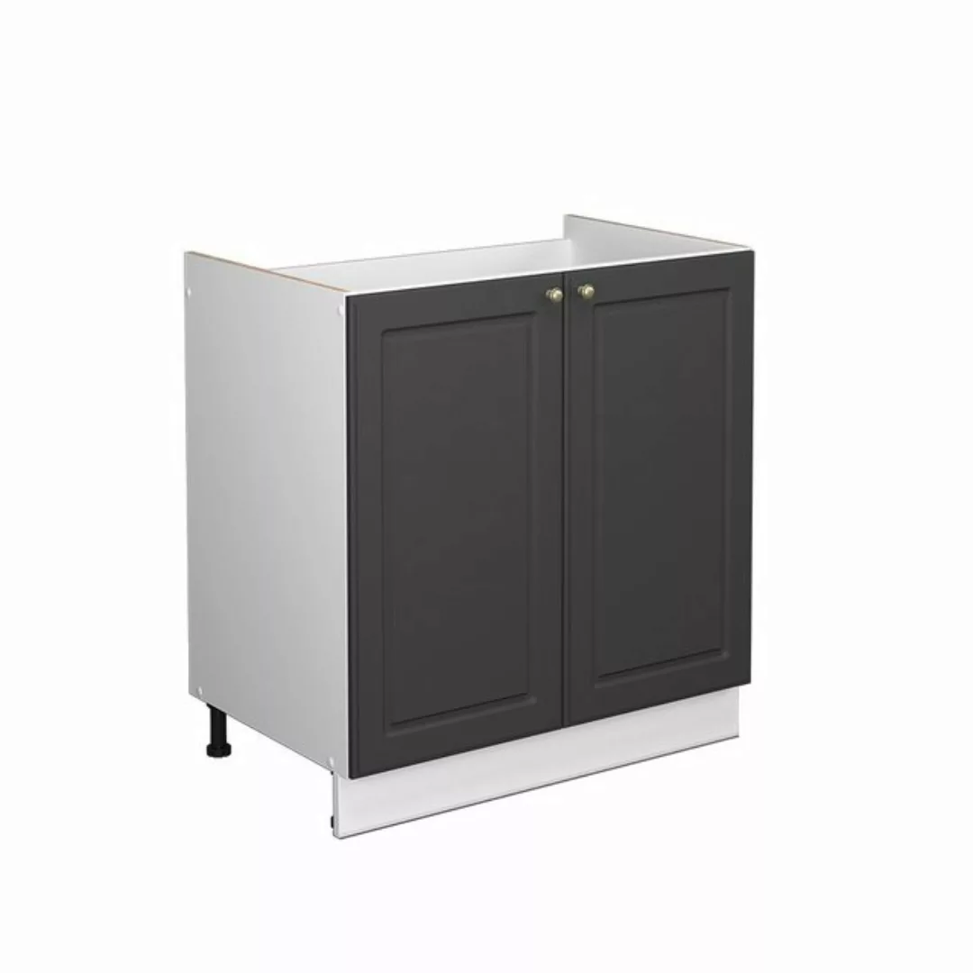 Vicco Spülenunterschrank Küchenunterschrank 80 cm Fame-Line Weiß Anthrazit- günstig online kaufen