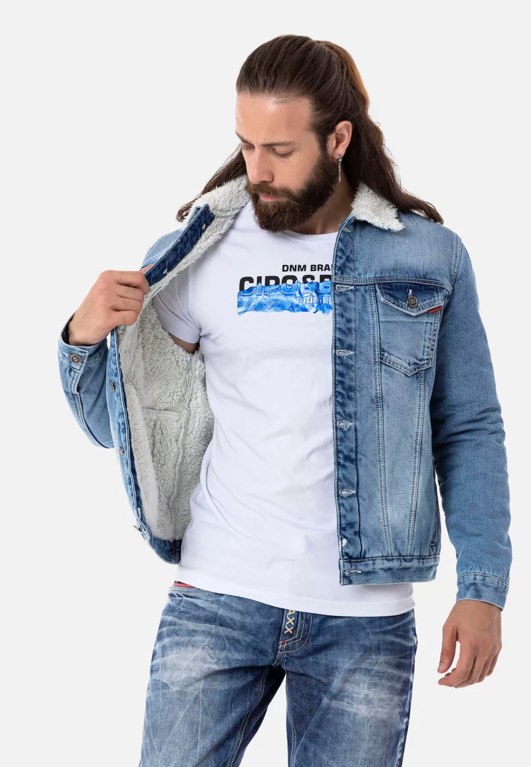 Cipo & Baxx Jeansjacke, mit weichem Plüschfutter günstig online kaufen