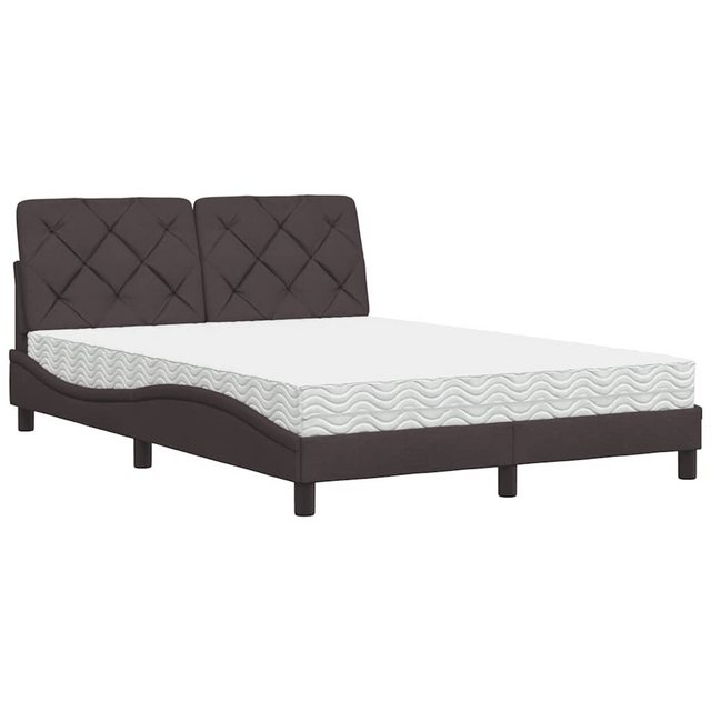 vidaXL Bett Bett mit Matratze Dunkelbraun 120x200 cm Stoff günstig online kaufen