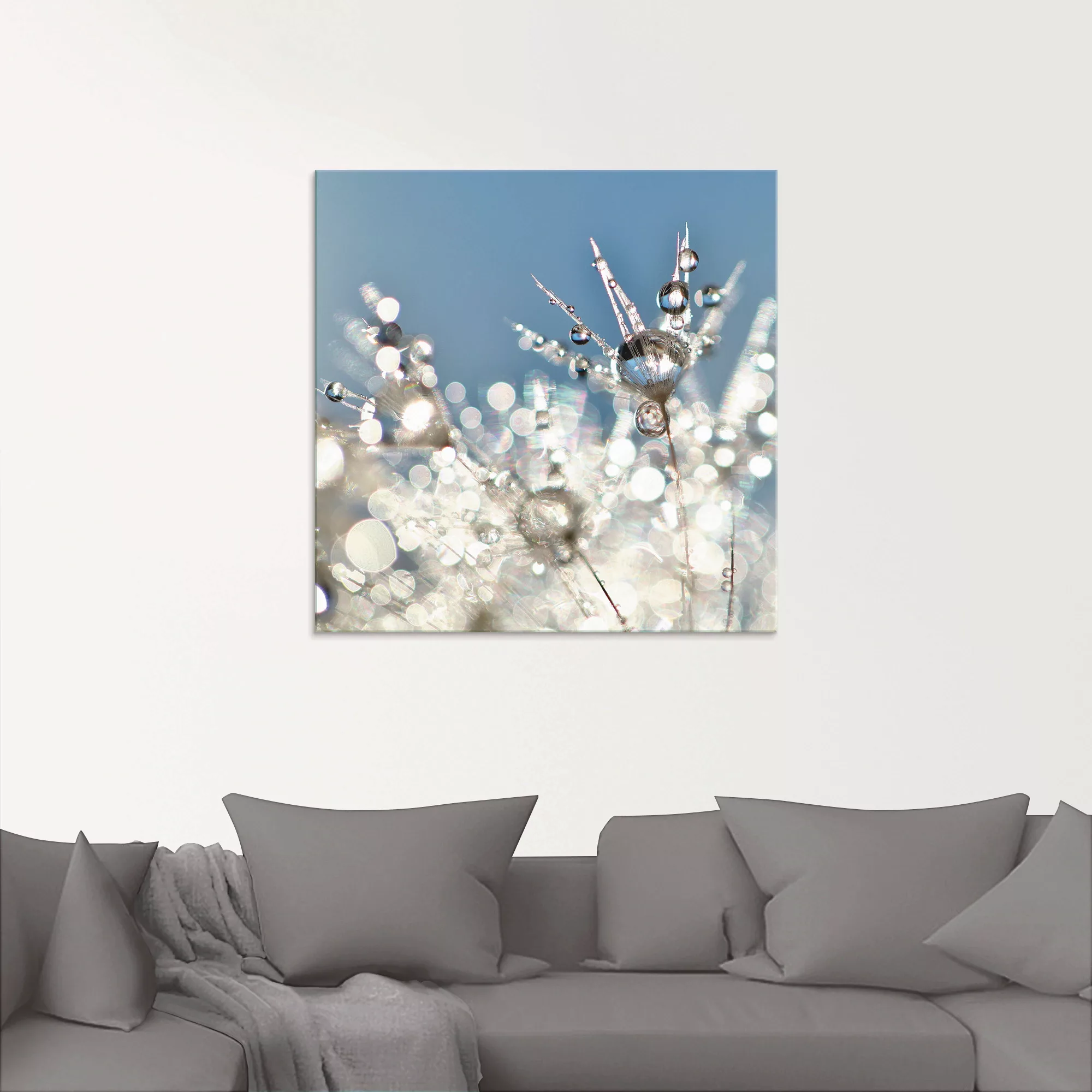 Artland Glasbild "Pusteblume Tropfen abstrakt", Blumen, (1 St.) günstig online kaufen