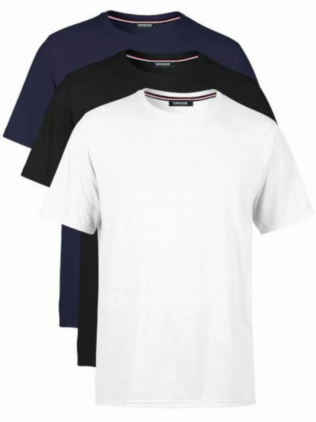 COMEOR T-Shirt Herren Basic T-Shirts Baumwolle (Packung, 3-tlg) mit gerader günstig online kaufen