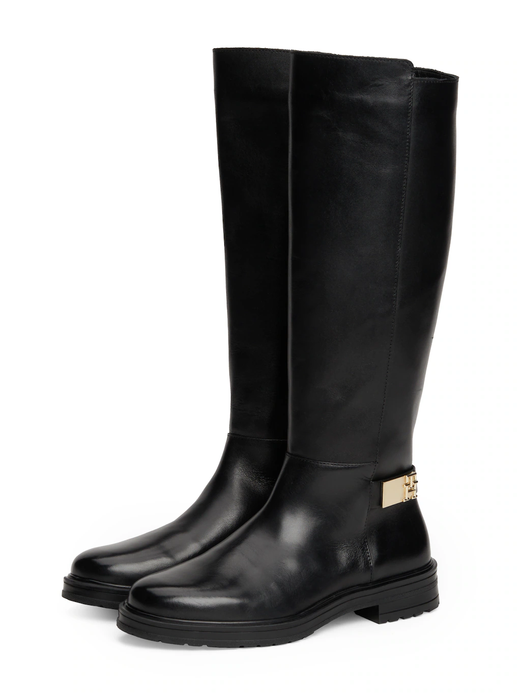 Tommy Hilfiger Stiefel "TH LOGO LEATHER LONG BOOT", Blockabsatz, Businessst günstig online kaufen