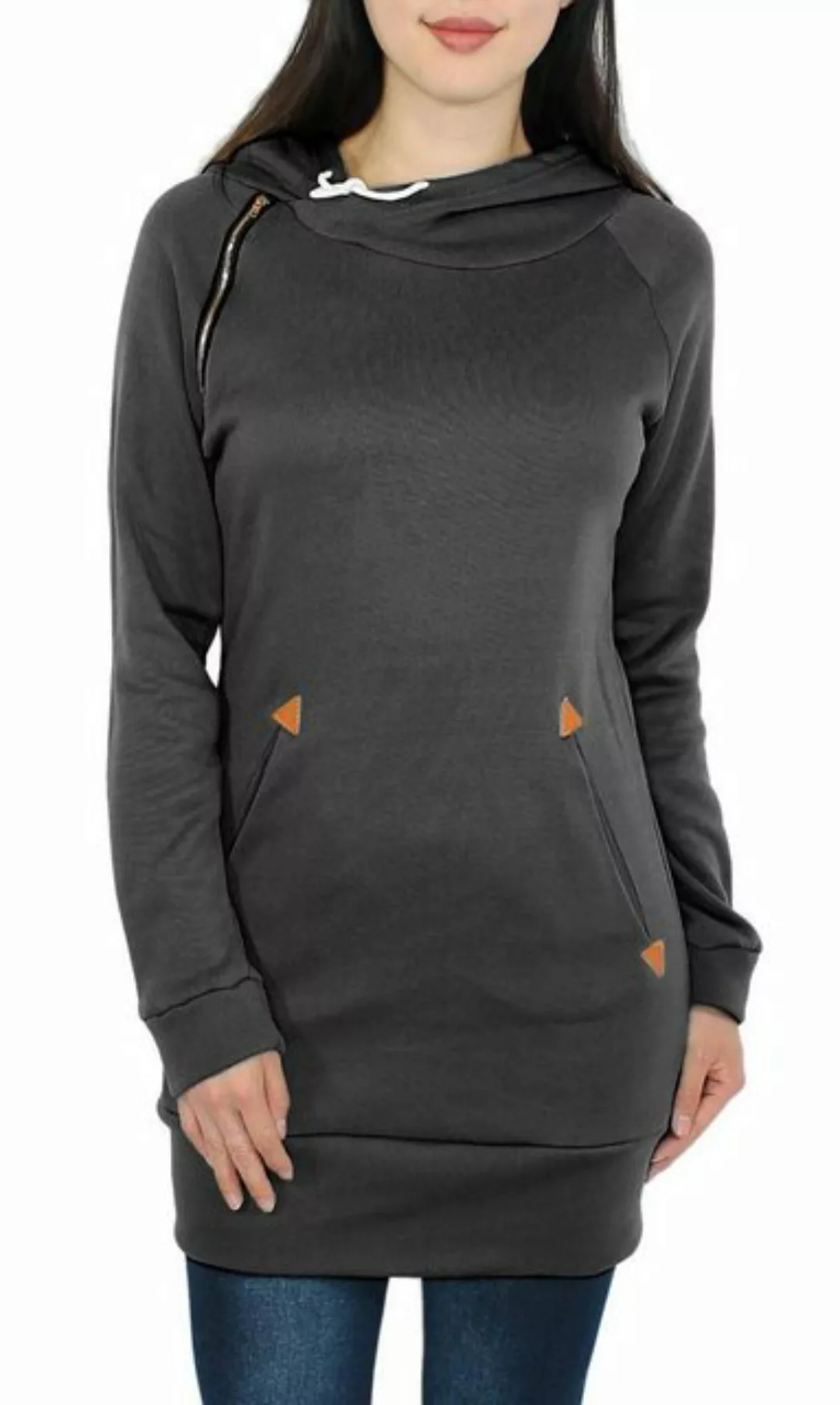 dy_mode Longsweatshirt Damen Kapuzenpullover Sweatshirt Lang Hoodie Longshi günstig online kaufen