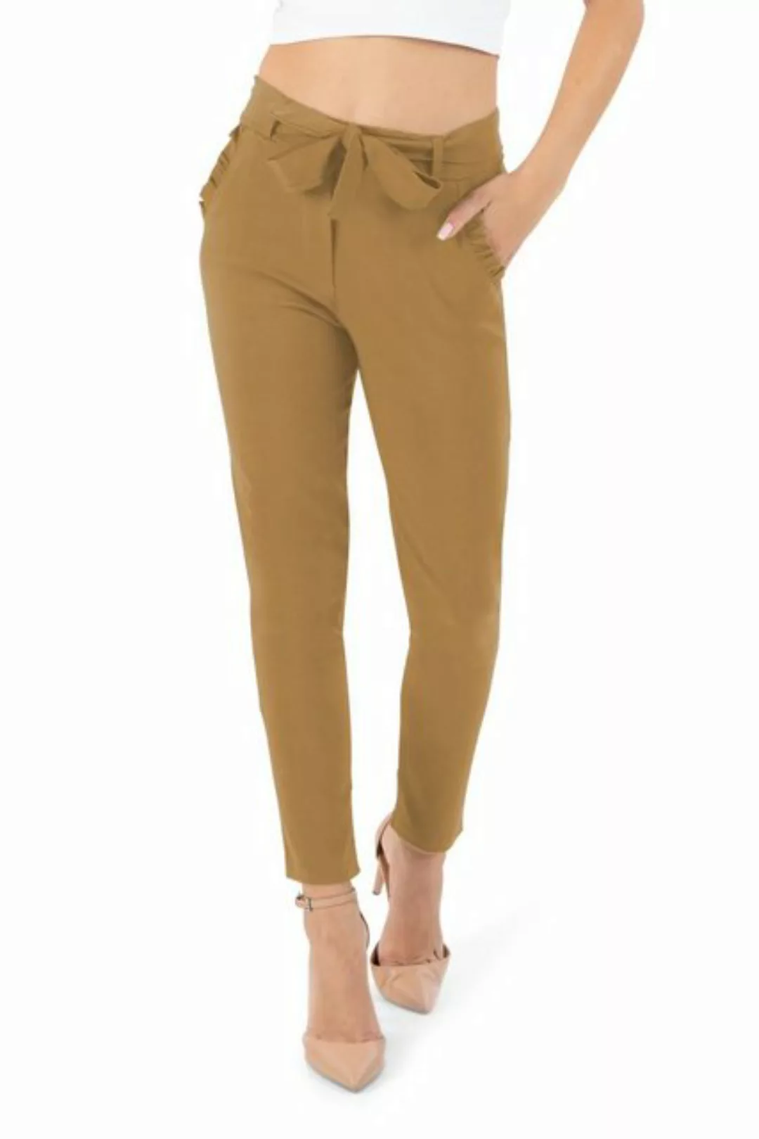 Kendindza Collection Stretch-Hose Stretch Damen Hose elegant Schleife High günstig online kaufen