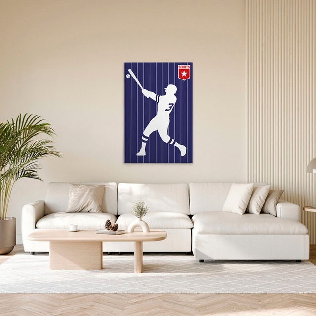 A.S. Création Leinwandbild "Baseball - Wandbild Blau Weiß Rot Keilrahmen Ku günstig online kaufen