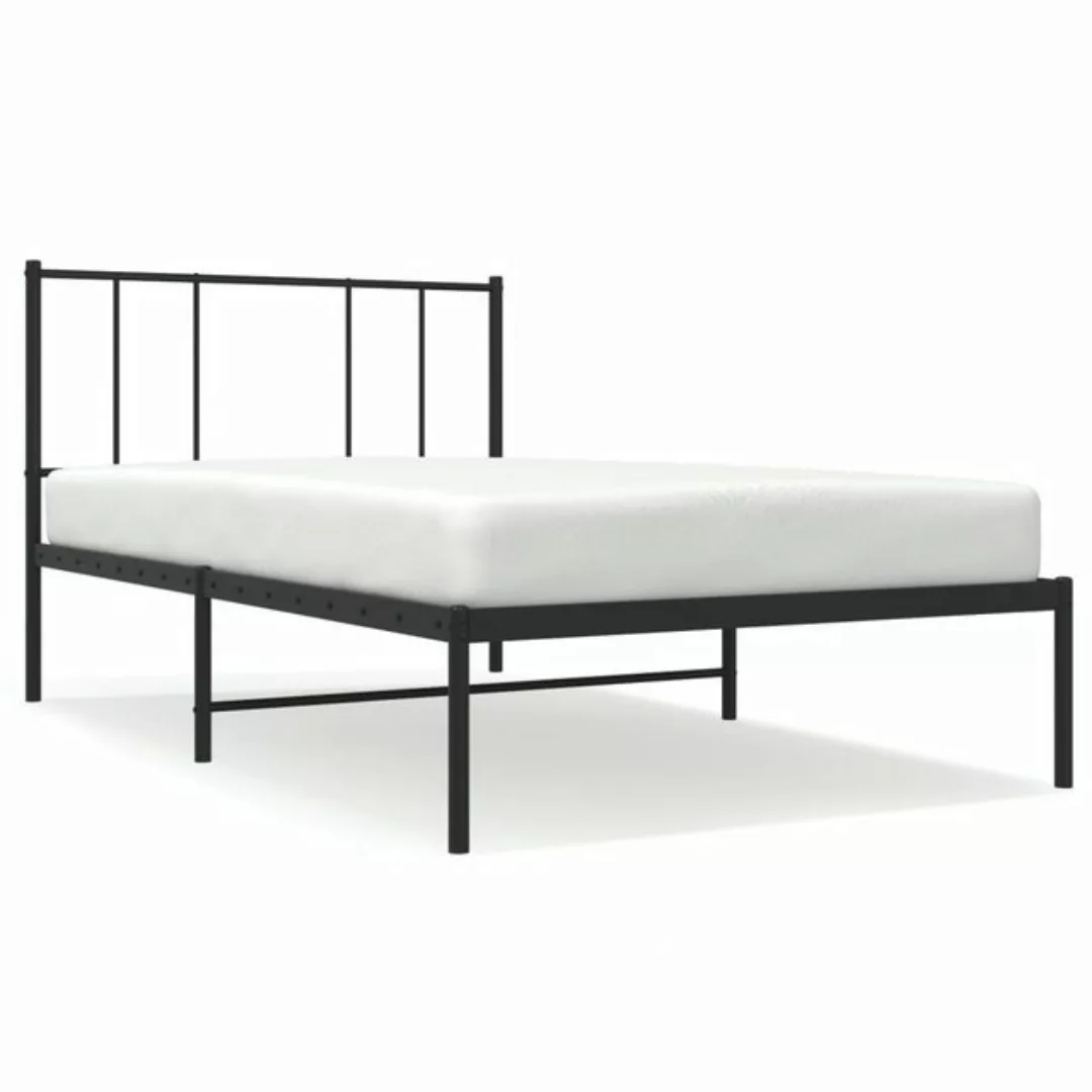 furnicato Bett Bettgestell mit Kopfteil Metall Schwarz 100x200 cm günstig online kaufen