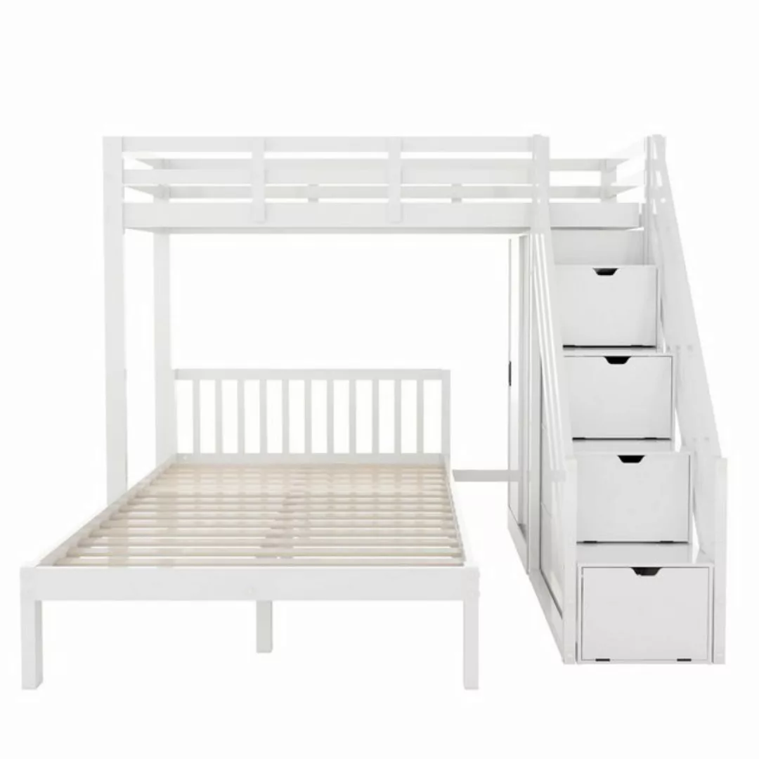 Gotagee Etagenbett Doppelbett multifunktionales Kinderbett mit Garderobe mi günstig online kaufen