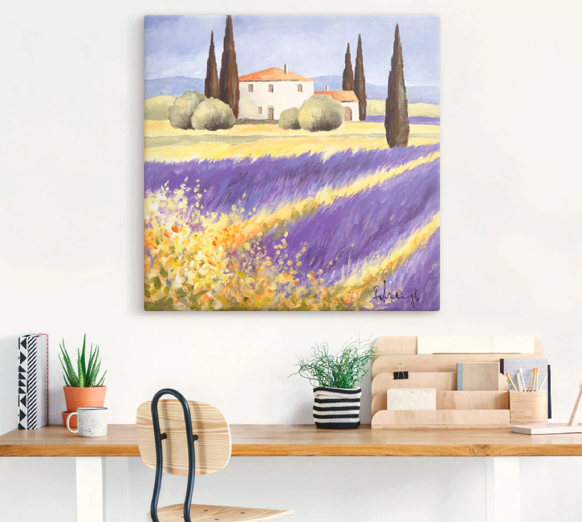 Artland Leinwandbild »Licht der Provence«, Felder, (1 St.), auf Keilrahmen günstig online kaufen