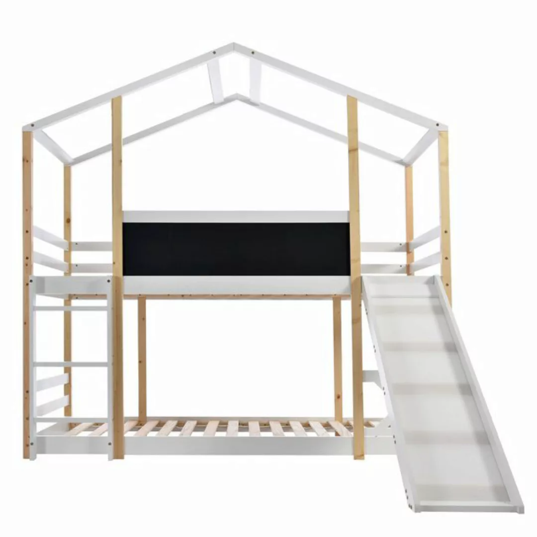 Merax Etagenbett, mit Tafeln und Rutsche, Kinderbett 90x200cm mit 2 Liegefl günstig online kaufen