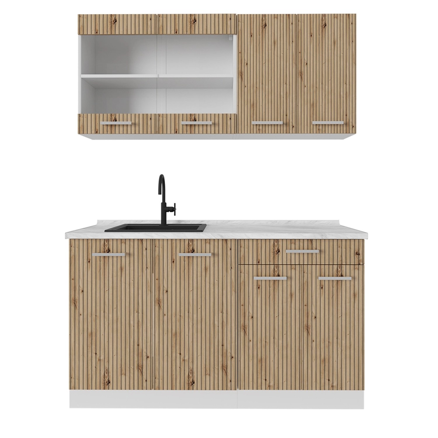 Vicco Küchenzeile R-Line, Artisan Eiche/Weiß, 140 günstig online kaufen