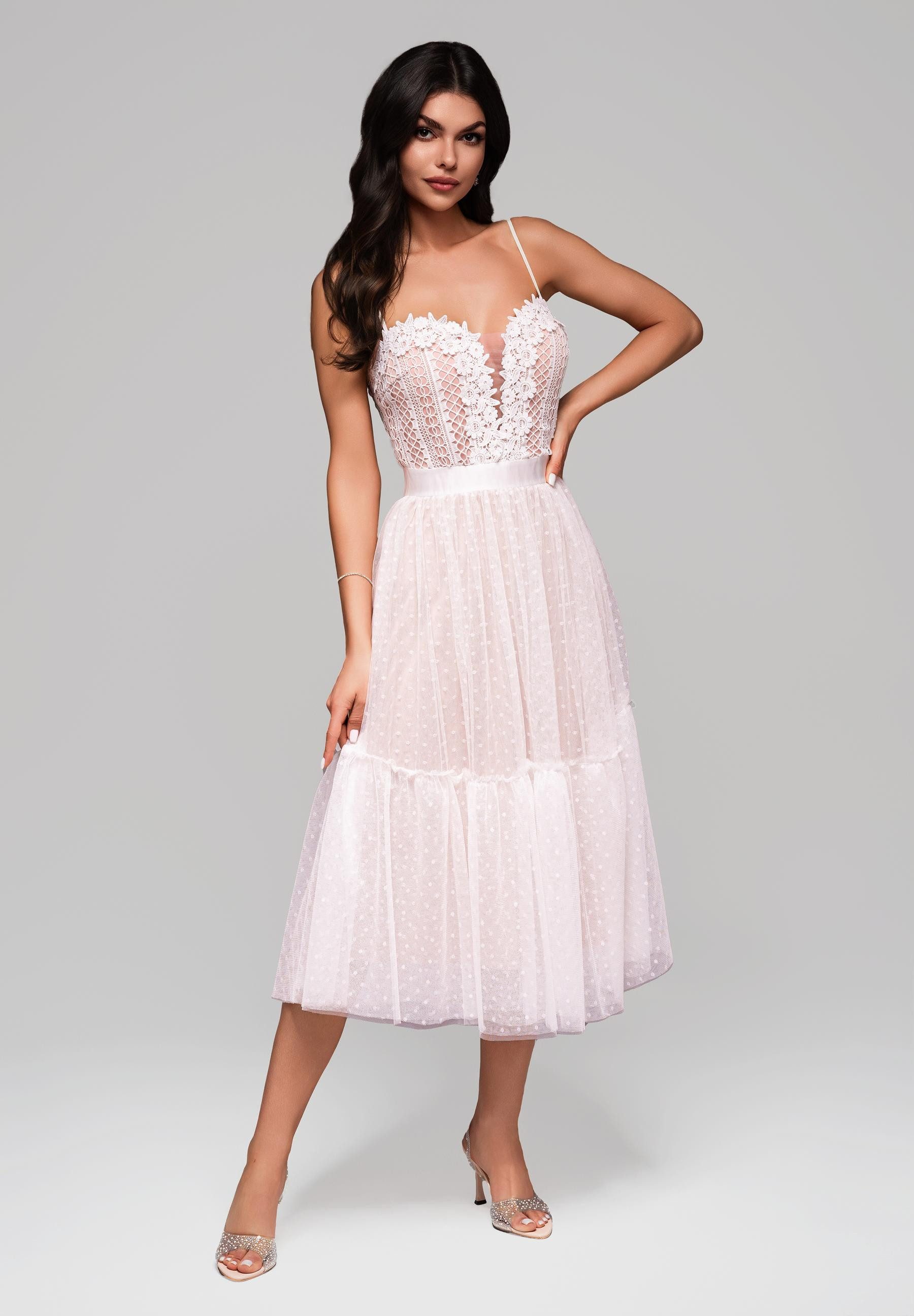 OMBRE Abendkleid Midikleid mit Spitze und günstig online kaufen