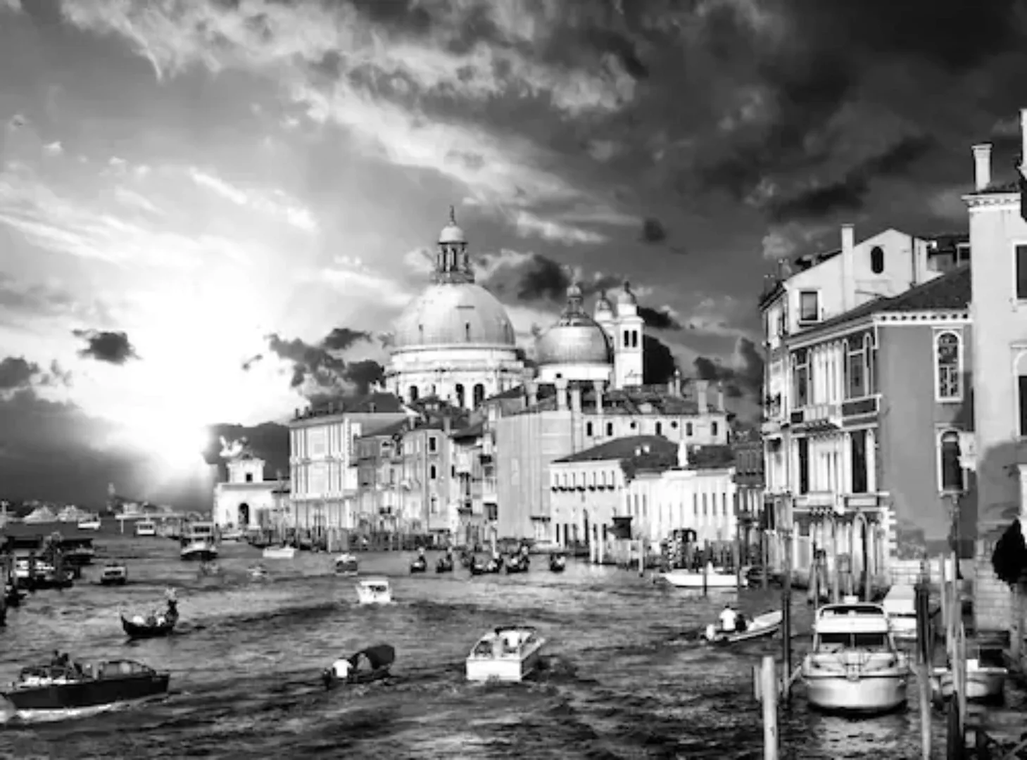 Papermoon Fototapete »Venedig Schwarz & Weiß« günstig online kaufen