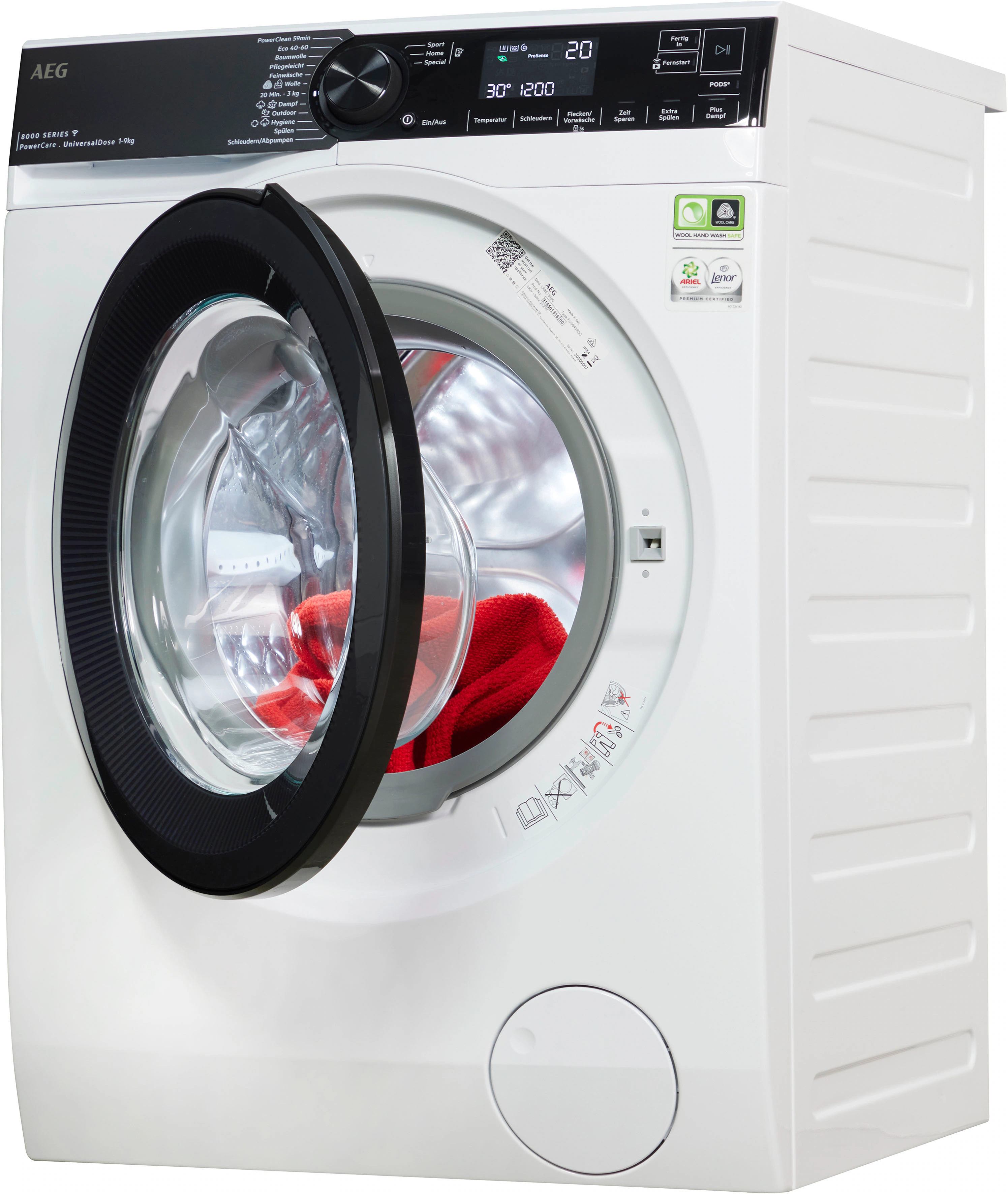 AEG Waschmaschine »LR8E75490«, 8000 PowerCare, LR8E75490, 9 kg, 1400 U/min, günstig online kaufen