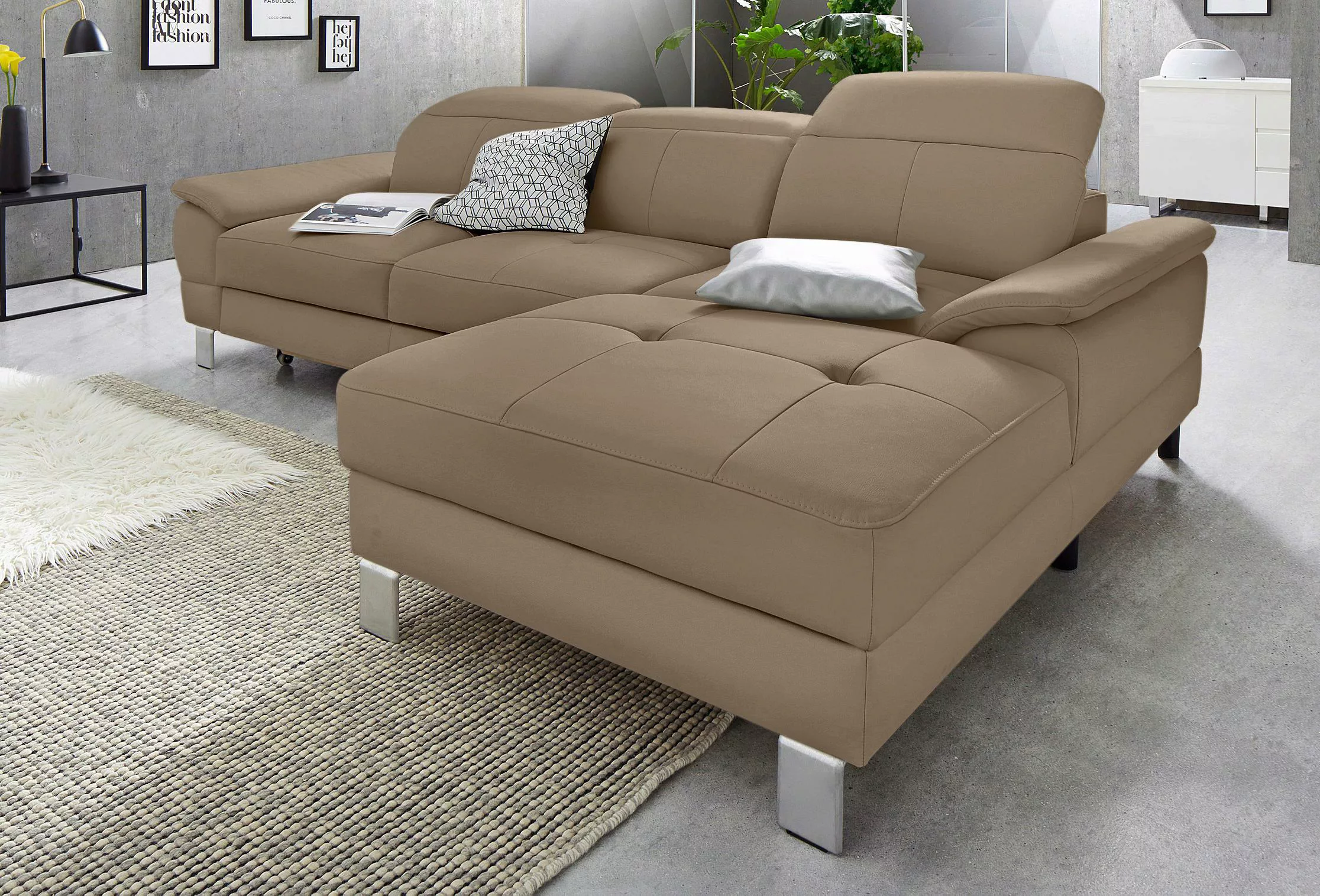 exxpo - sofa fashion Ecksofa »Mantua 2, L-Form«, mit Kopf- bzw. Rückenverst günstig online kaufen