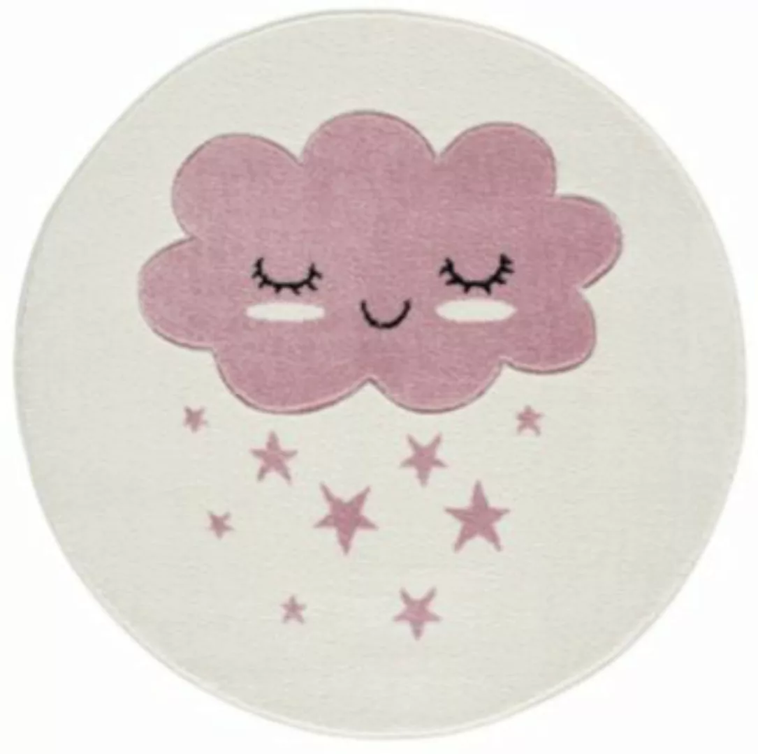 Kids Love Rugs Kinderteppich Wolke rund creme/rosa Gr. 133 günstig online kaufen