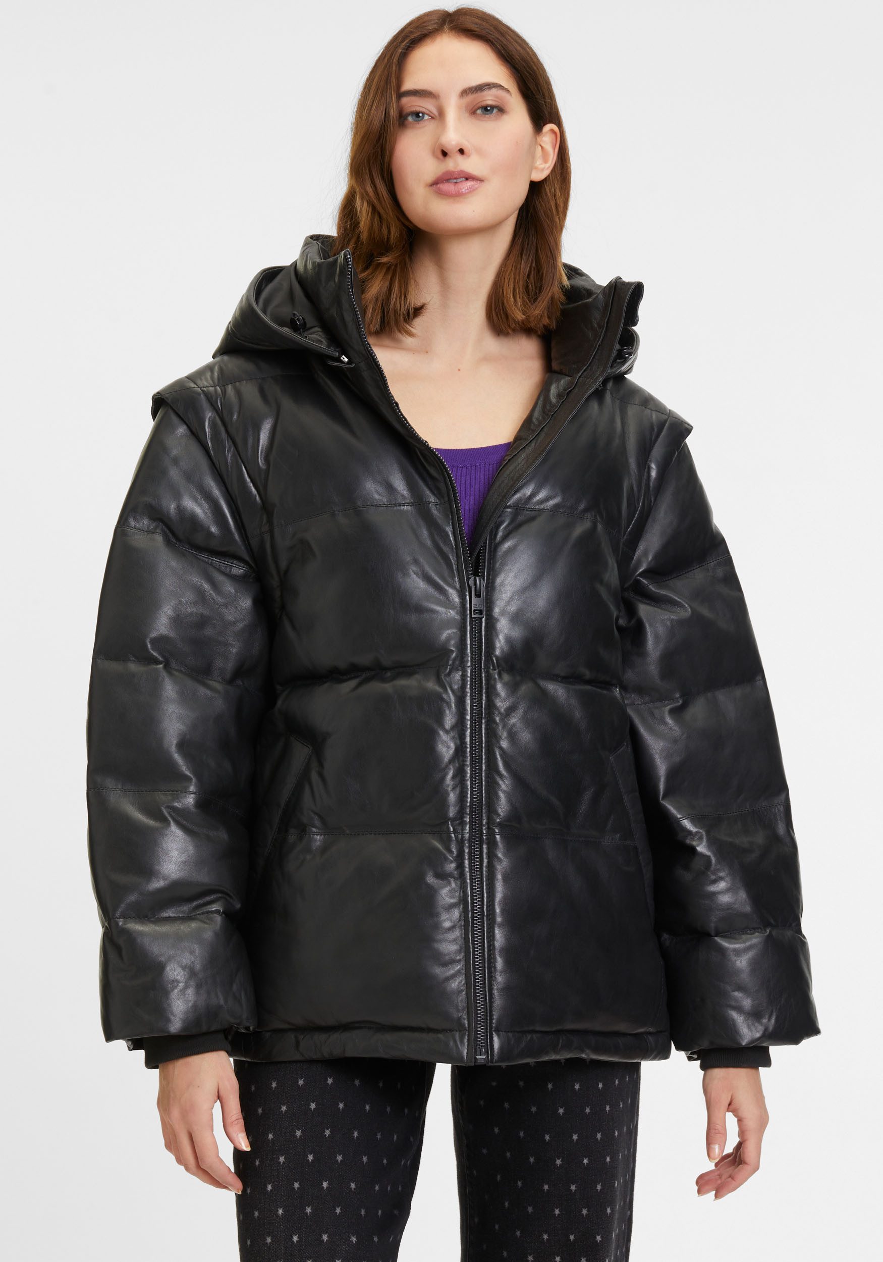 Mauritius Lederjacke G2WEloisa OS mit kontrastfarenem günstig online kaufen