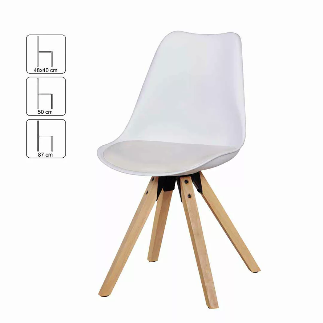 Stuhl Set mit Schalensitz Weiß (2er Set) günstig online kaufen