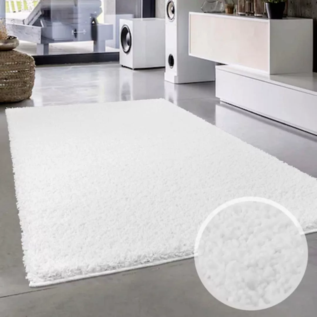 Carpet City Hochflor-Teppich »Shaggi uni 500«, rechteckig, 30 mm Höhe, Shag günstig online kaufen