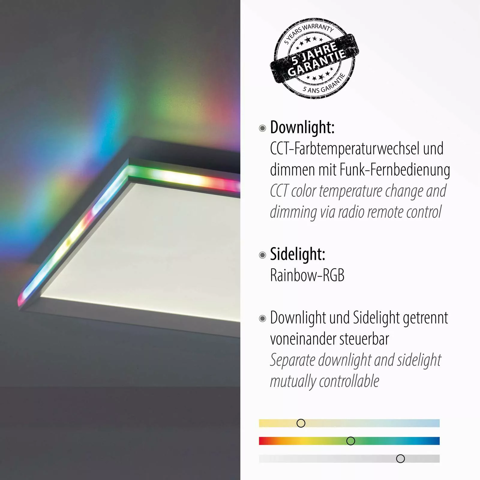 LED-Deckenleuchte Galactica, CCT, RGB 45x45cm günstig online kaufen