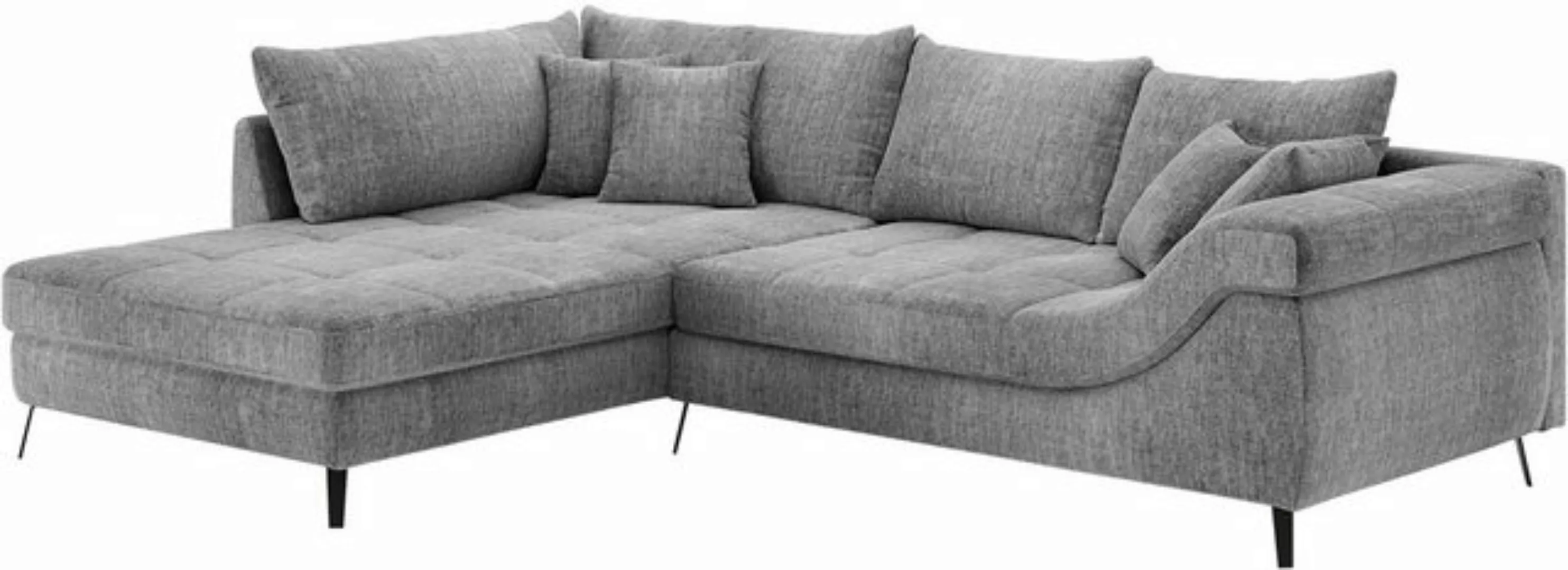 INOSIGN Ecksofa "Portofino", 4 Bezugsqualitäten, 13,5 cm hohe Metall-Profil günstig online kaufen