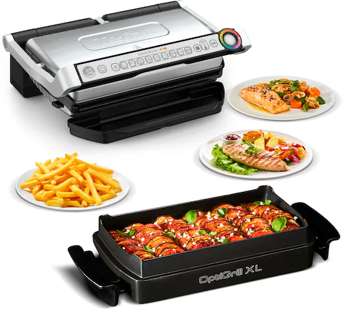 Tefal Kontaktgrill "GC724D OptiGrill+ XL", 2000 W, Backschale, 9 voreingest günstig online kaufen