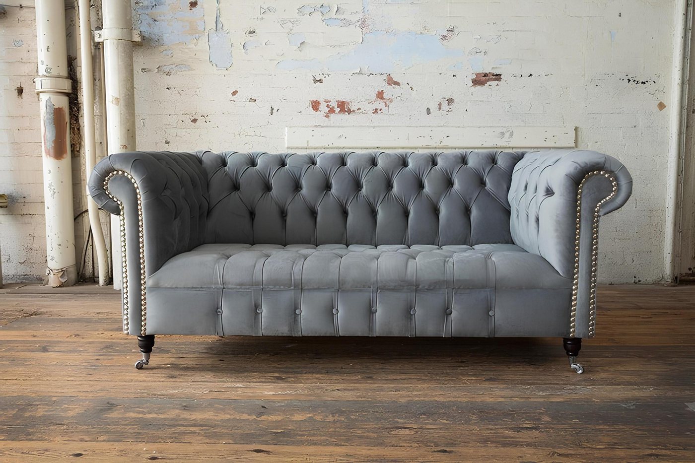 Xlmoebel Sofa Chesterfield Großes Stoffdesign Wohnzimmer Sofa Polster 3-Sit günstig online kaufen