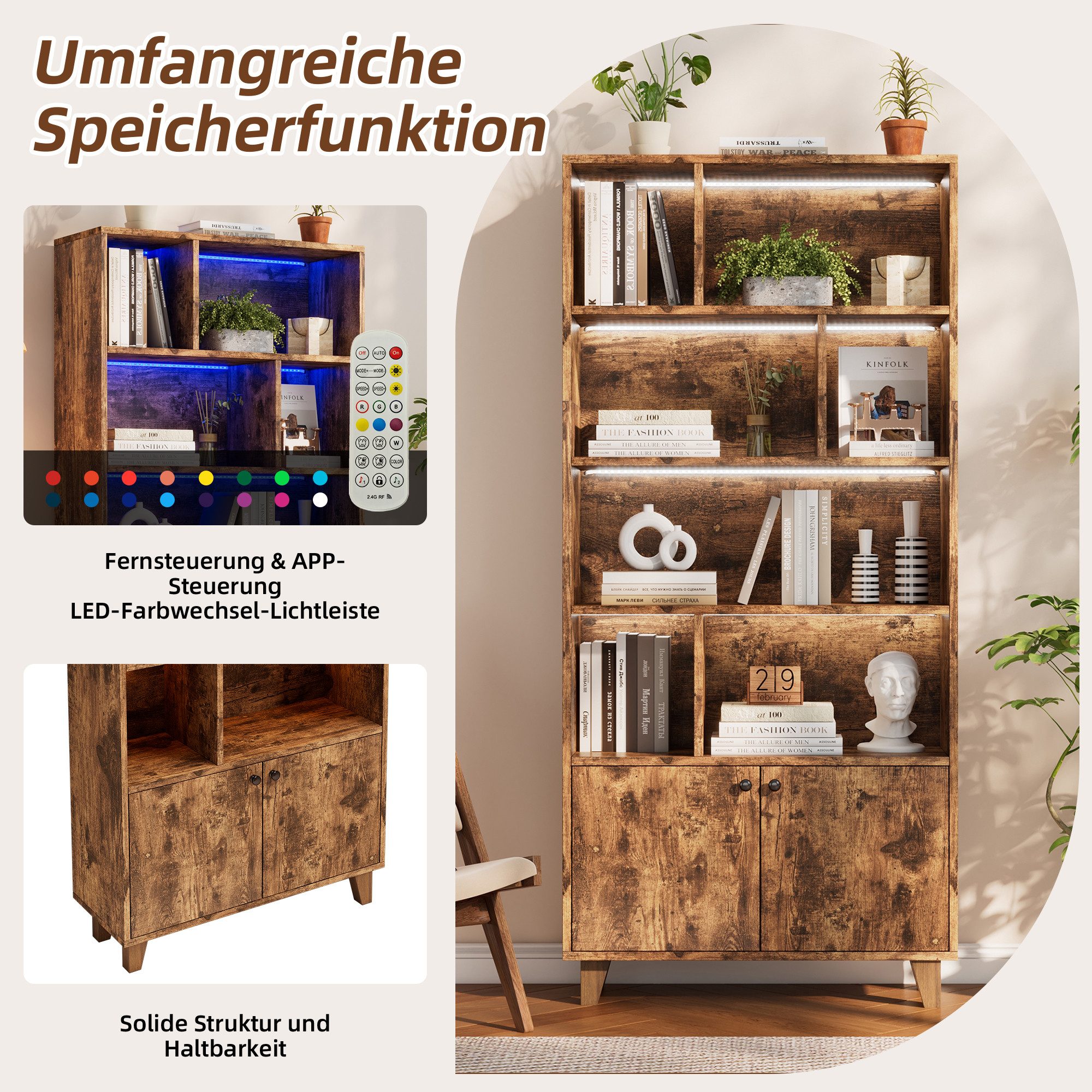i@home Bücherregal Regal,braun /weiß, Packung set, günstig online kaufen