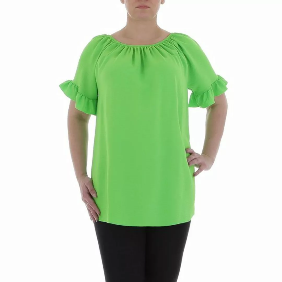 Ital-Design Kurzarmbluse Damen Elegant Bluse in Grün günstig online kaufen