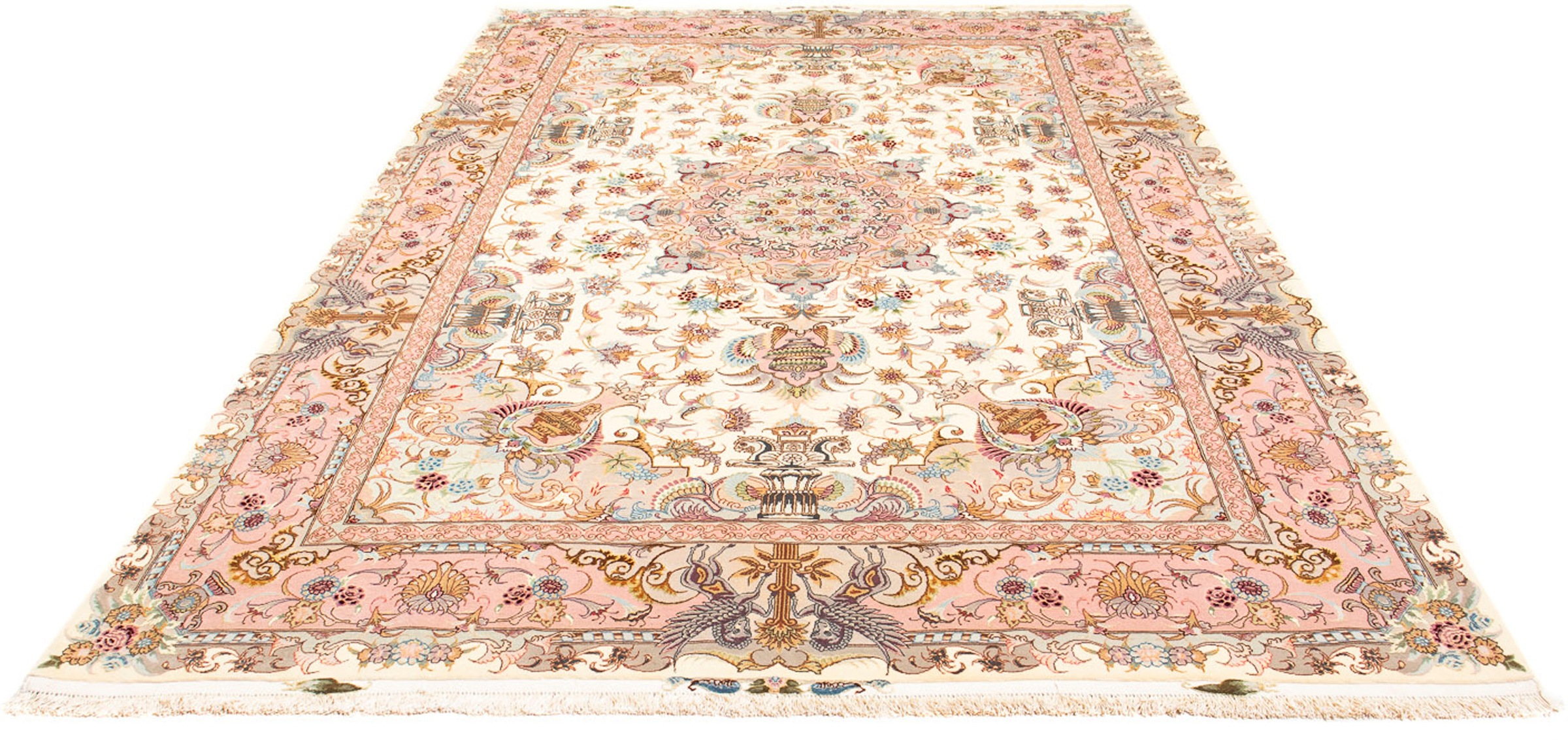 morgenland Orientteppich »Täbriz rund - 301 x 200 cm - beige«, rechteckig, günstig online kaufen
